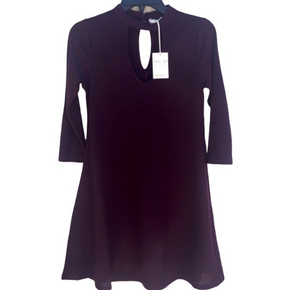 NWT Living Doll Burgundy Key Hole Back Mini Dress XS